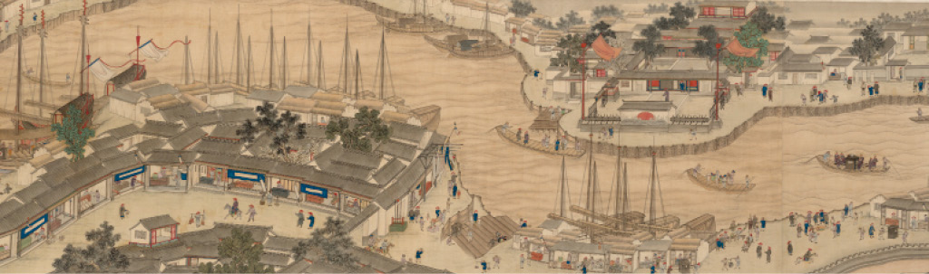4、清_江萱_《潞河督運(yùn)圖卷》，絹本設(shè)色，41.5x68_(8).jpg